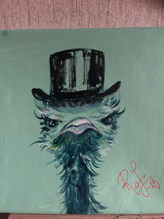 The boss , acrylic on canvas 20x20x1,5cm.